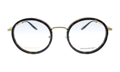 Shop Gucci Gg 0679oa 002 Round Eyeglasses In Havana