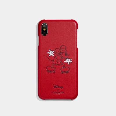 Shop Coach Disney X  Iphone Xs Max Case With Rollerskate Mickey Mouse In 1941 Red