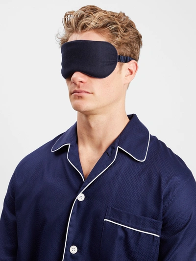 Shop Derek Rose Eye Mask Duke Cashmere Navy