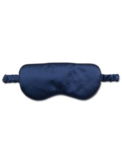 Shop Derek Rose Eye Mask Bailey Silk Satin Navy