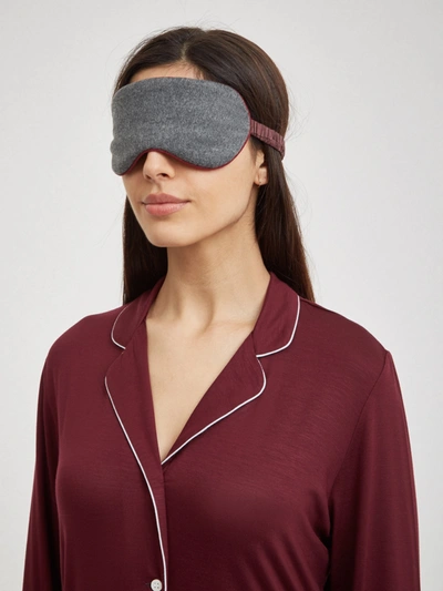 Shop Derek Rose Eye Mask Duke Cashmere Charcoal