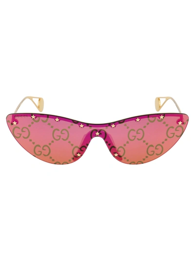 Shop Gucci Gg0666s Sunglasses In 003 Gold Gold Pink