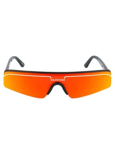 Shop Balenciaga Bb0003s Sunglasses In 007 Black Black Orange