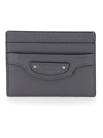 Shop Balenciaga Card Holder In Dark Grey