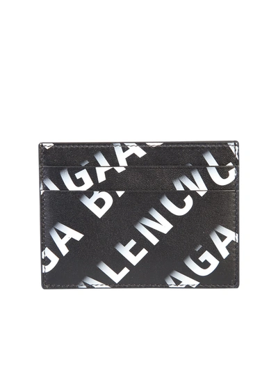 Shop Balenciaga Branded Card Holder In Black