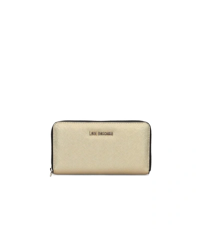 Shop Love Moschino Gold Large Wallet In Oro