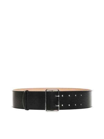 Shop Alexander Mcqueen Military Leather Belt In Black
