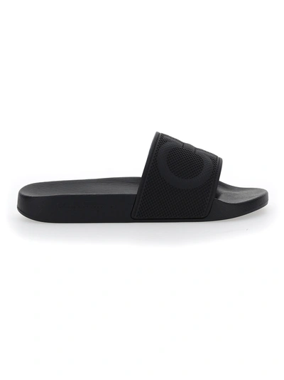 Shop Ferragamo Slide Sandals In Nero