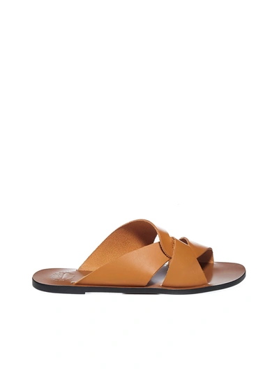 Shop Atp Atelier Sandals In Terra