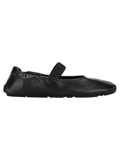 Shop Prada Nappa Ballerina In Black