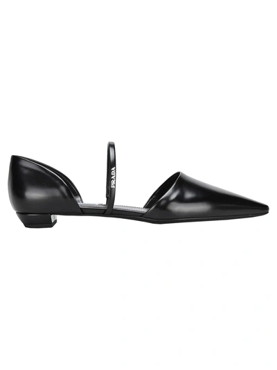 Shop Prada Ballerina Leather In Nero