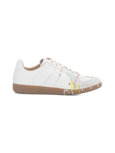 Shop Maison Margiela Replica Painter Low Top Sneakers In Off White Paint