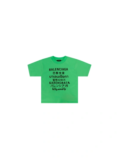 Shop Balenciaga T-shirt For Boy In Green