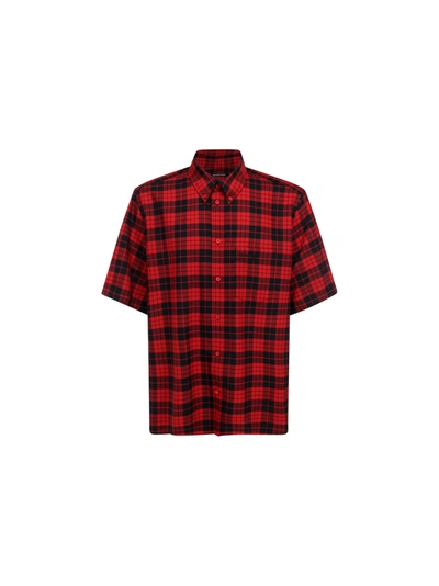 Shop Balenciaga Shirt In Red/black