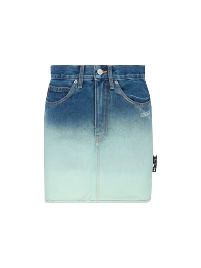 Shop Off-white Mini Skirt In Blue No C