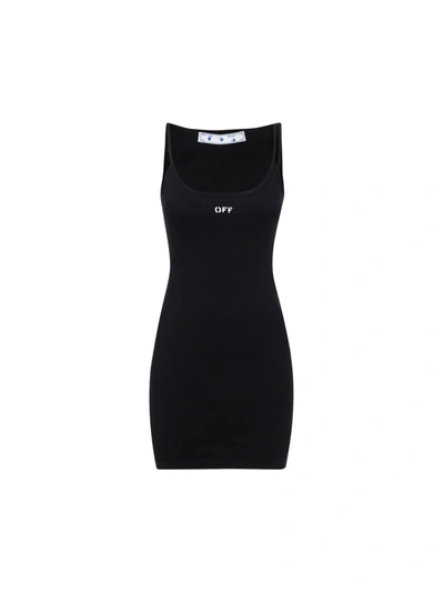 Shop Off-white Dress In Black White