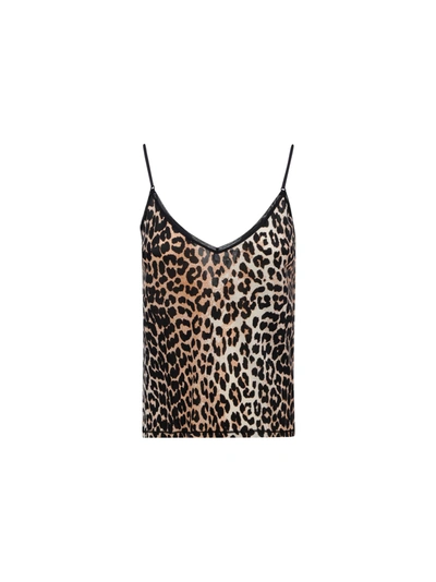 Shop Ganni Lingerie Top In Leopard