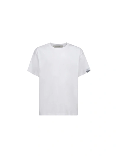Shop Golden Goose T-shirt In White/orange Fluo/black