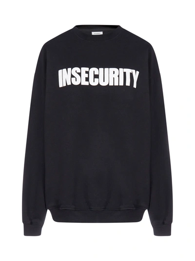 Shop Vetements Insecurity Cotton Sweatshirt In Black