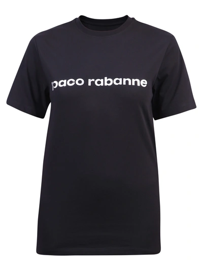 Shop Paco Rabanne Branded T-shirt In Black