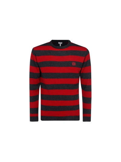 Shop Loewe Sweater In Red/grey