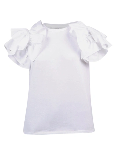 Shop Alexander Mcqueen Ruched T-shirt In White