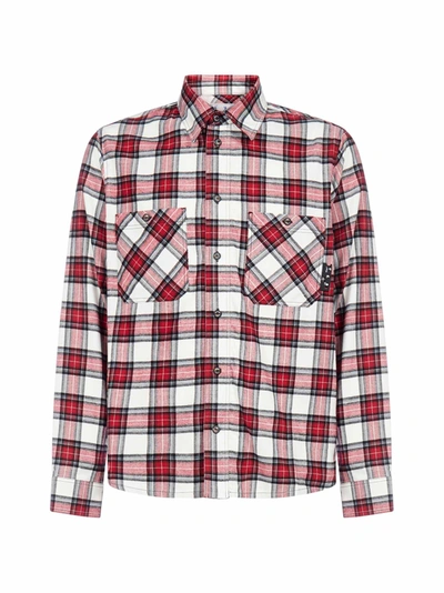 Shop Off-white Check-motif Cotton Shirt In Red No Color