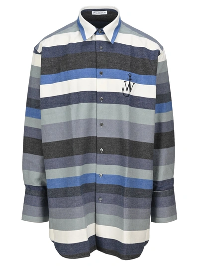 Shop Jw Anderson Oversize Striped Shirt In Blue