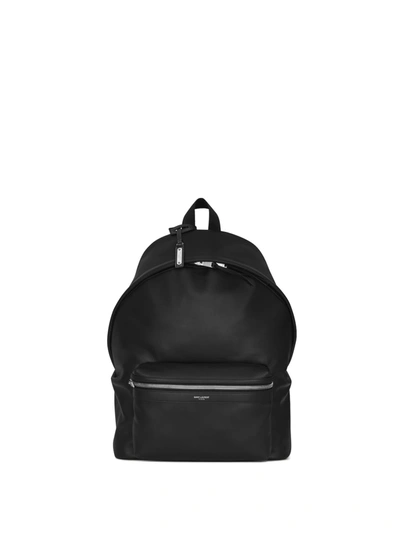 Shop Saint Laurent Ysl City Backpack In Black