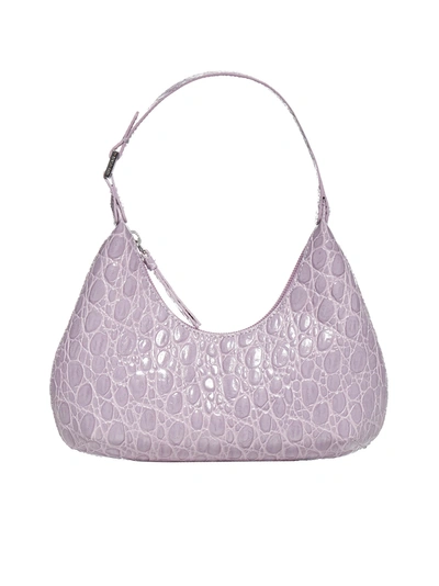 Shop By Far Baby Amber Crocodile-effect Leather Bag In Lilac