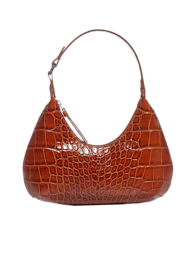 Shop By Far Baby Amber Crocodile-effect Leather Bag In Tan