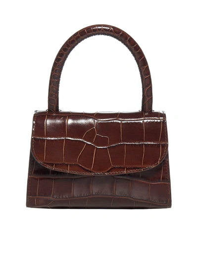 Shop By Far Mini Crocodile-effect Leather Bag In Nutella