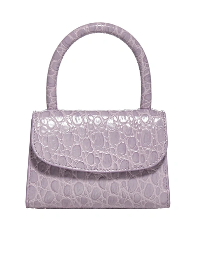 Shop By Far Mini Crocodile-effect Leather Bag In Lilac