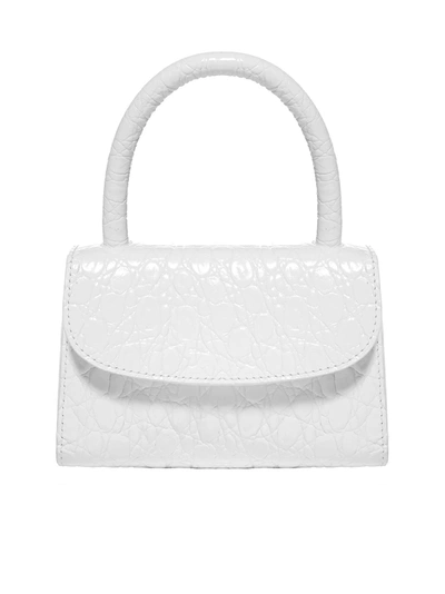 Shop By Far Mini Crocodile-effect Leather Bag In Pure White