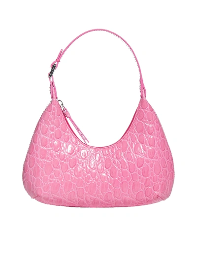 Shop By Far Baby Amber Crocodile-effect Leather Bag In Fuchsia
