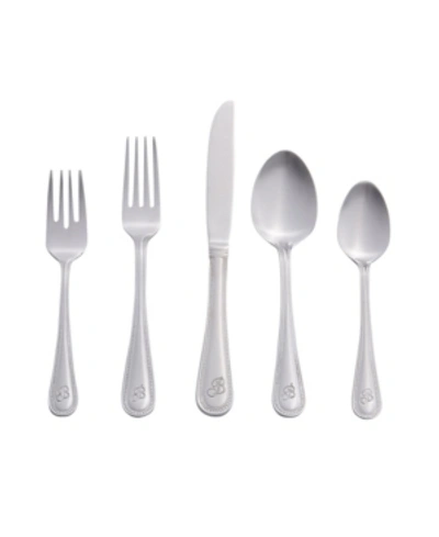 Riverridge Home Riverridge Beaded 46 Piece Monogrammed Flatware Set - N, Service For 8 In Silver