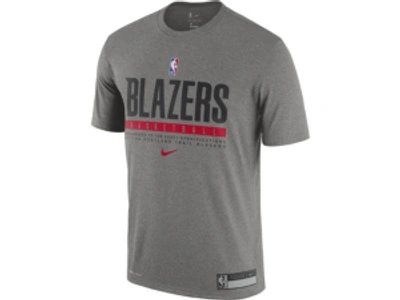 Shop Nike Men's Portland Trail Blazers Practice T-shirt In Gray