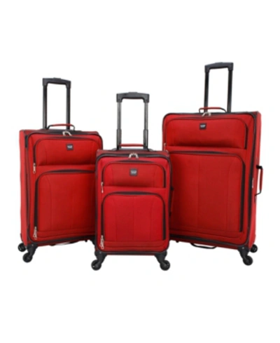 Shop Sharper Image Intercept 3-piece Softside Luggage Set In Red