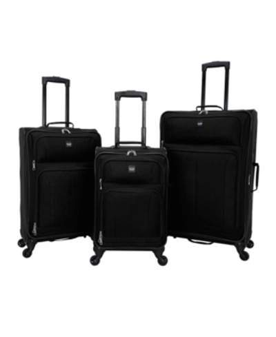 Shop Sharper Image Intercept 3-piece Softside Luggage Set In Black