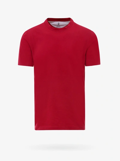 Shop Brunello Cucinelli T-shirt In Red