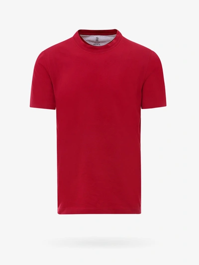 Brunello Cucinelli Layered-design T-shirt In Red