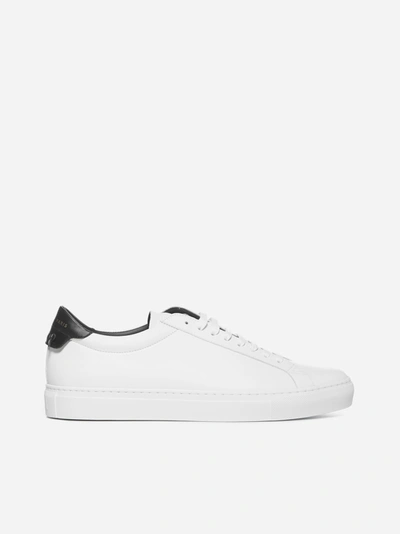 Shop Givenchy Urban Street Leather Low-top Sneakers In White - Black