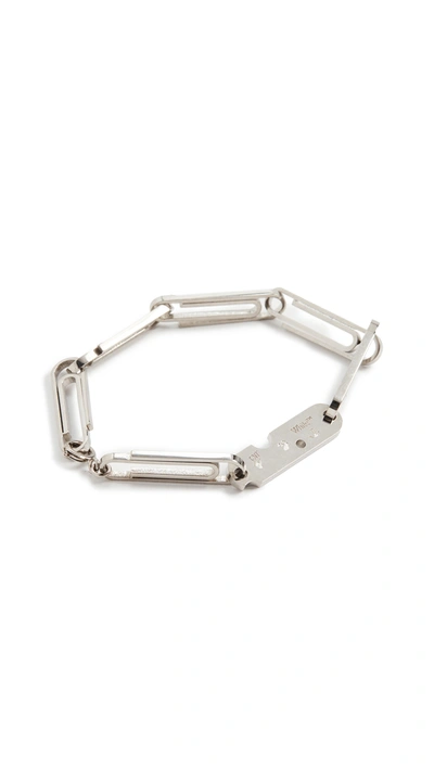 Off-white Multi Paper Clip Bracelet In Silver | ModeSens