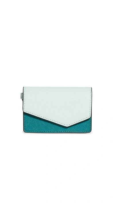 Shop Botkier Cobble Hill Card Case In Emerald Combo