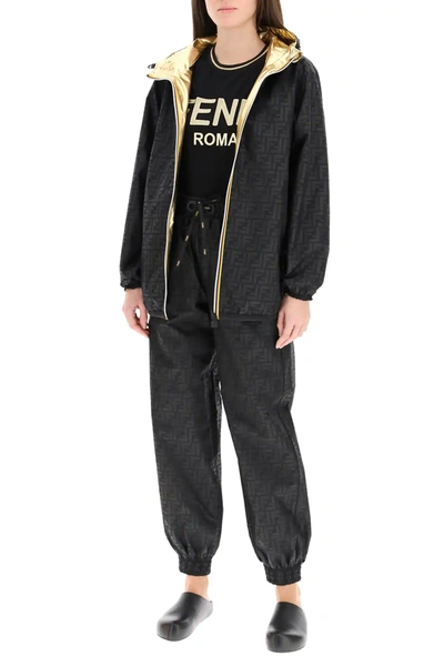 Shop Fendi X K-way Reversible Windbreaker Jacket In Gold,black