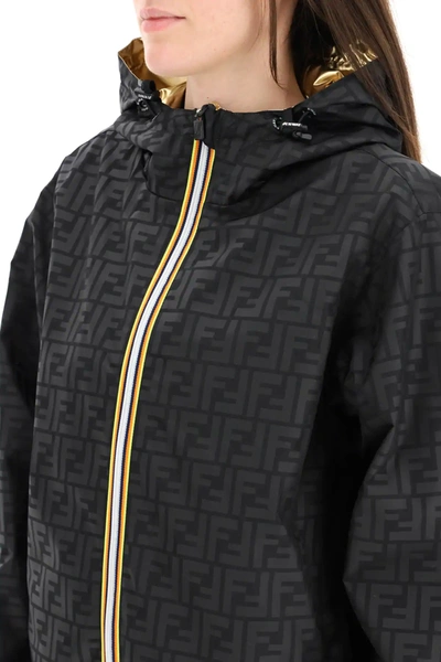 Shop Fendi X K-way Reversible Windbreaker Jacket In Gold,black