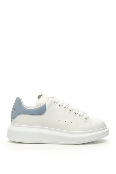 Shop Alexander Mcqueen Oversized Sneakers In White,light Blue