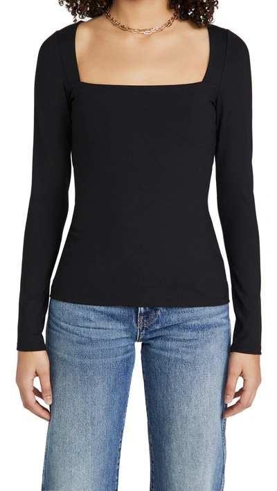 Shop Susana Monaco Square Neck Top In Black