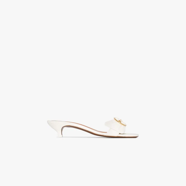 leather kitten heel mules