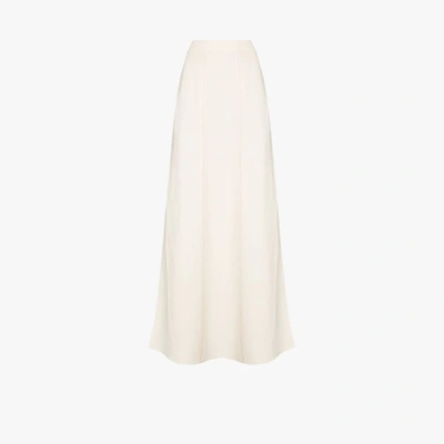 Shop Brunello Cucinelli Side Split Maxi Skirt In White